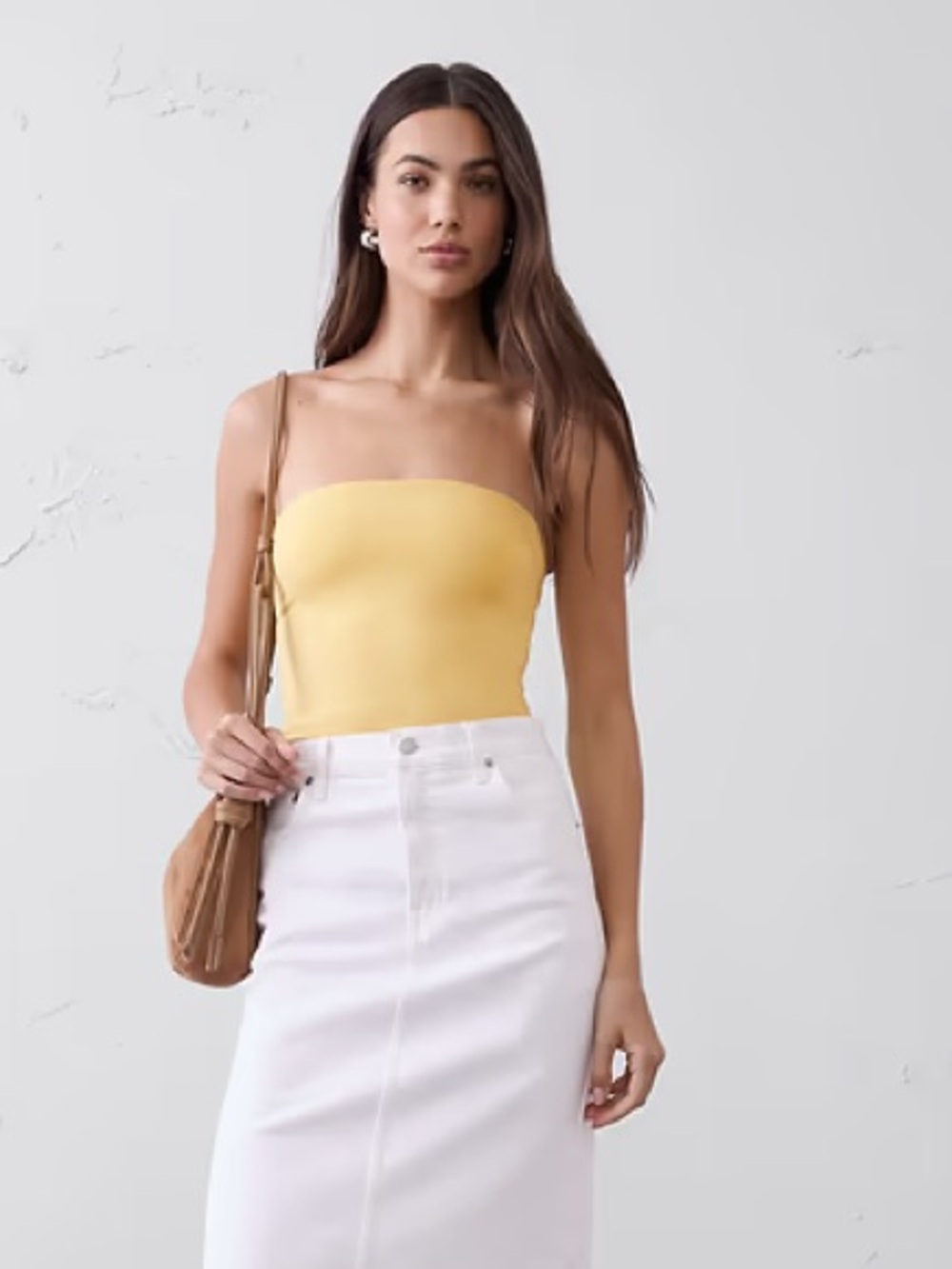 Banana Republic Soft Stretch Tube Top Yellow